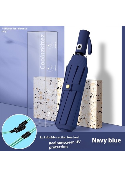 Tam Otomatik Şemsiye Güneşli ve Yağmurlu Çift Kullanımlı Erkek Kadın Güneş Koruyucu Katlanır Şemsiye (Yurt Dışından)