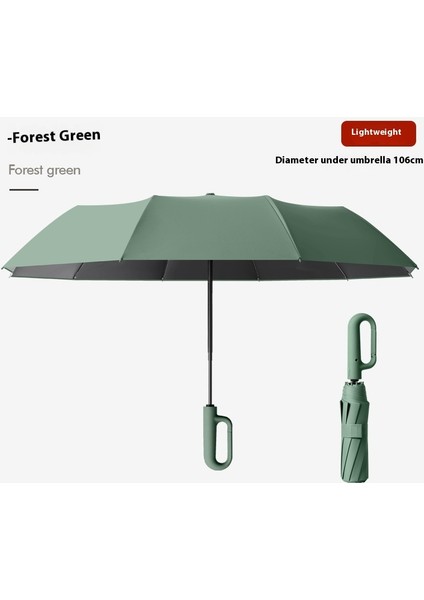 Üç Katlanır Şemsiye Vinil Çift Katmanlı Şemsiye Güneşlik Şemsiye Katlanır Yağmur ve Güneşli Şemsiye (Yurt Dışından)