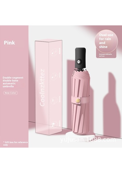 Tam Otomatik Şemsiye Güneşli ve Yağmurlu Çift Kullanımlı Erkek Kadın Güneş Koruyucu Katlanır Şemsiye (Yurt Dışından)