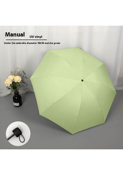 Şemsiye Kadın Yağmur ve Güneşli Çift Kullanımlı Şemsiye Güneş Kremi Uv Koruması (Yurt Dışından)