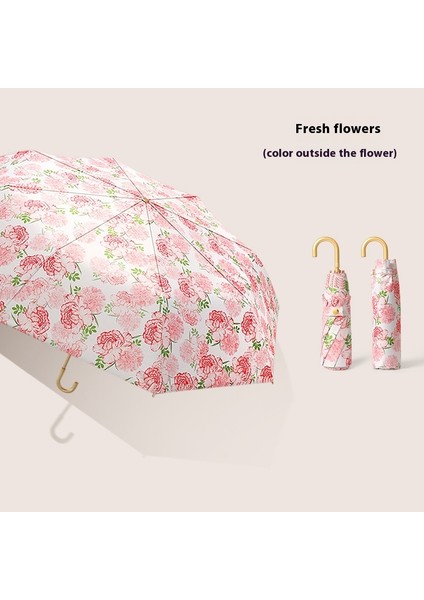 Güneşlik Güneş Şemsiyesi Siyah Kauçuk Altı Kat Güneş Koruyucu Şemsiye Taşınabilir Cep Şemsiyesi (Yurt Dışından)