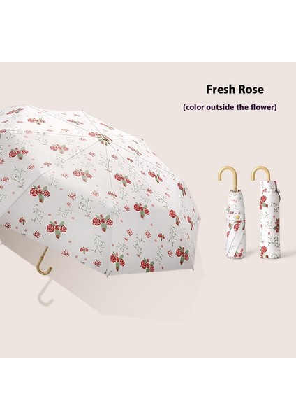 Güneşlik Güneş Şemsiyesi Siyah Kauçuk Altı Kat Güneş Koruyucu Şemsiye Taşınabilir Cep Şemsiyesi (Yurt Dışından)