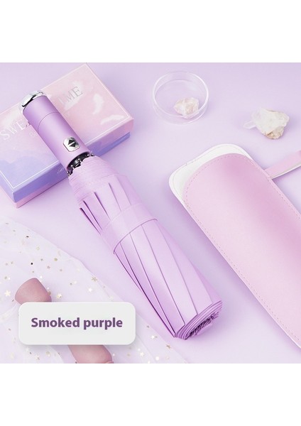 10 Kemikli Tam Otomatik Şemsiye Şemsiye Katlanır Döner Güneşlik (Yurt Dışından)