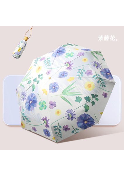 Siyah Kauçuk Çift Katmanlı Şemsiye Güneşlik Şemsiye Katlanır Yağmur ve Güneşli Şemsiye (Yurt Dışından)