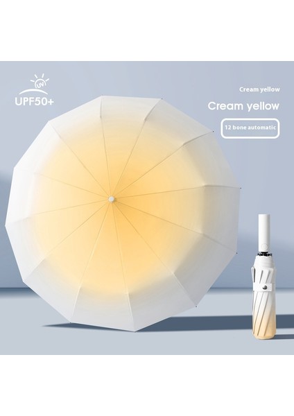 Siyah Kauçuk Çift Katmanlı Şemsiye Güneşlik Şemsiye Katlanır Yağmur ve Güneşli Şemsiye (Yurt Dışından)