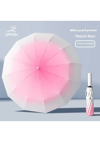 Siyah Kauçuk Çift Katmanlı Şemsiye Güneşlik Şemsiye Katlanır Yağmur ve Güneşli Şemsiye (Yurt Dışından)