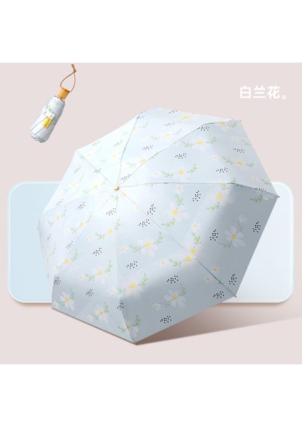 Siyah Kauçuk Çift Katmanlı Şemsiye Güneşlik Şemsiye Katlanır Yağmur ve Güneşli Şemsiye (Yurt Dışından)