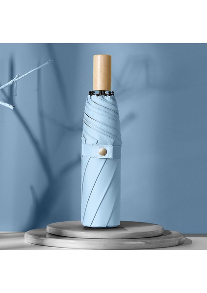 10 Kemikli Tam Otomatik Şemsiye Şemsiye Katlanır Döner Güneşlik (Yurt Dışından)