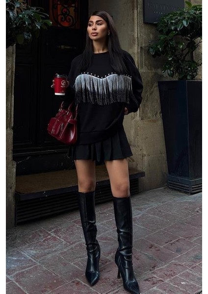 Püskül Detaylı Sweatshirt 8051