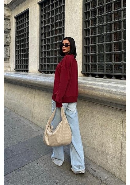 Gümüş Taşlı Sweatshirt 8052