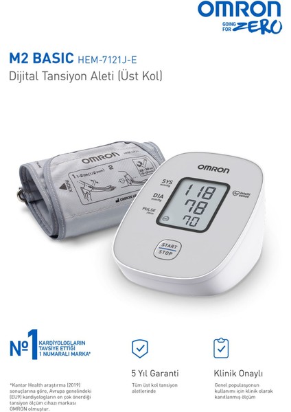 M2 Basic Üst Koldan Ölçer Dijital Tansiyon Aleti