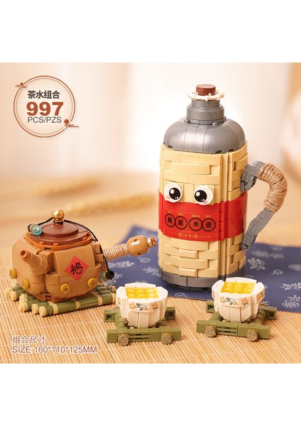 Mini Sokak Sahnesi Yapı Taşları Tam Set Yapboz Oyuncakları Panda Yapı Süsü (Yurt Dışından)