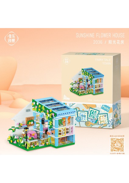 Mini Sokak Sahnesi Yapı Taşları Tam Set Yapboz Oyuncakları Panda Yapı Süsü (Yurt Dışından)