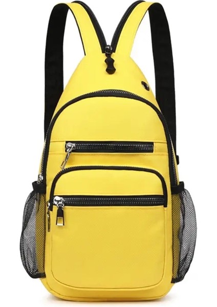 Fengdong Kadınlar Küçük Sırt Çantası Göğüs Çantası Sling Messenger Çantalar Kadın Spor Çantası Mini Seyahat Çantası Çantası Crossbody Bag Girl Packcolor: Sarı (Yurt Dışından)