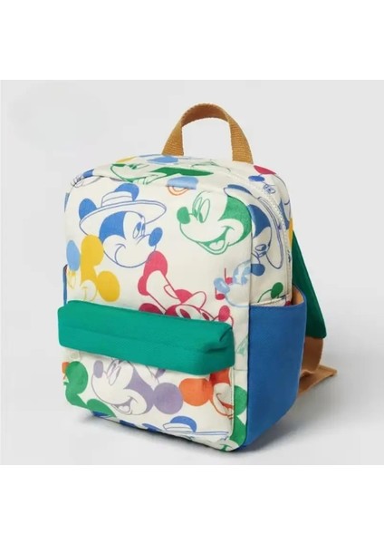 Disney Cartoon Mickey Yeni Çocuk Okulu Çantası Şık Öğrenci Okul Çantası Büyük Kapasite Sırt Çantası Erkek ve Kızlar Backpackcolor: Yeşil/boyut: 25X19X10CM (Yurt Dışından)