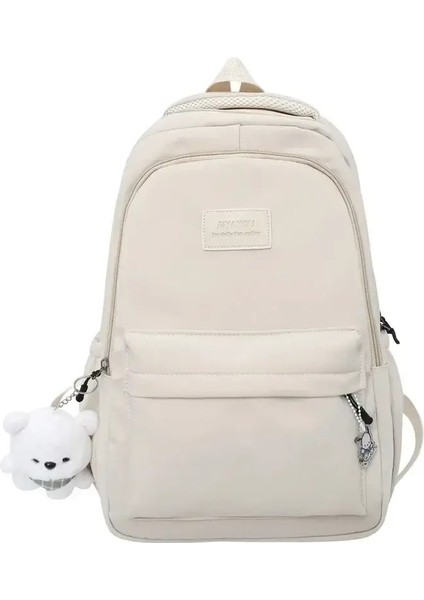 Yeni Kadın Moda Bayan Yüksek Kapasiteli Kolej Sırt Çantası Moda Kızlar Dizüstü Bilgisayar Çantaları Sevimli Kız Seyahat Kitap Çantası Renk: Beyaz (Yurt Dışından)