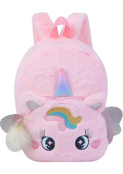 2023 Yeni Karikatür Unicorn Peluş Peluş Peluş Sırt Çantası Büyük Gözler Unicorn Çocuk Anaokulu Kişiselleştirilmiş Adı Kız Peluş Çantalar Renk: Pembe/boyut: Kişiselleştirilmiş Ad (Yurt Dışından)