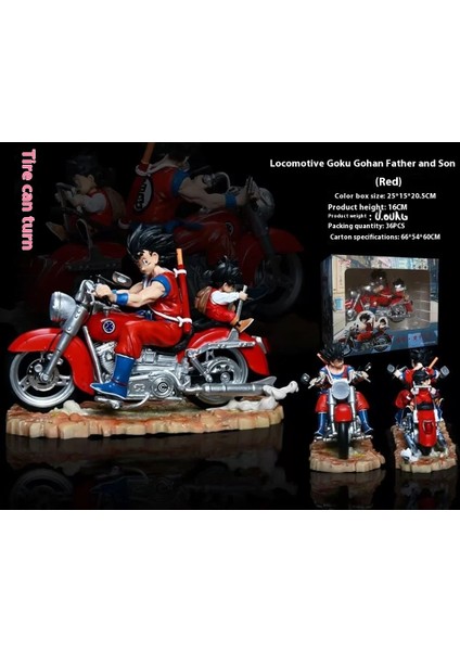 Seven Dragon Ball Goku Baba ve Oğul Motosiklet El Aleti Modeli Süs Heykeli Hediyesi (Yurt Dışından)