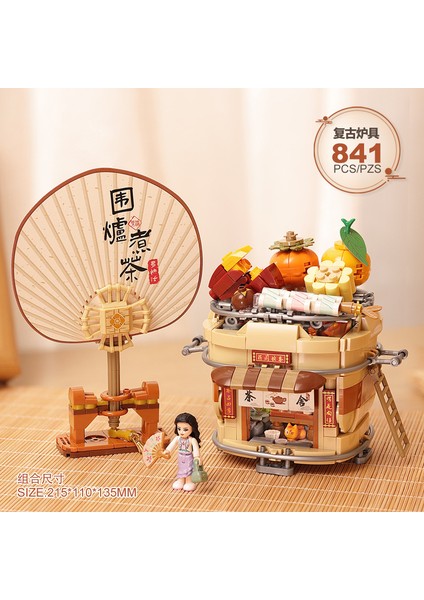 Mini Sokak Sahnesi Yapı Taşları Tam Set Yapboz Oyuncakları Panda Yapı Süsü (Yurt Dışından)