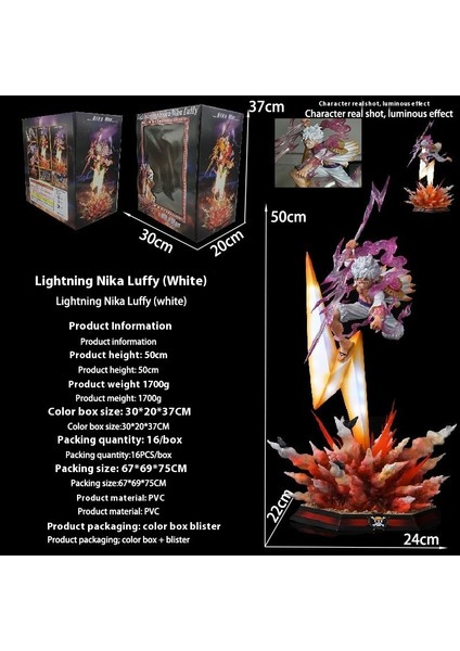 King Of Thieves Yıldırım Patlaması Nica Luffy Gelgit Oyna El-Do Modeli Süsler Heykel Hediye Işıklı Olabilir (Yurt Dışından)