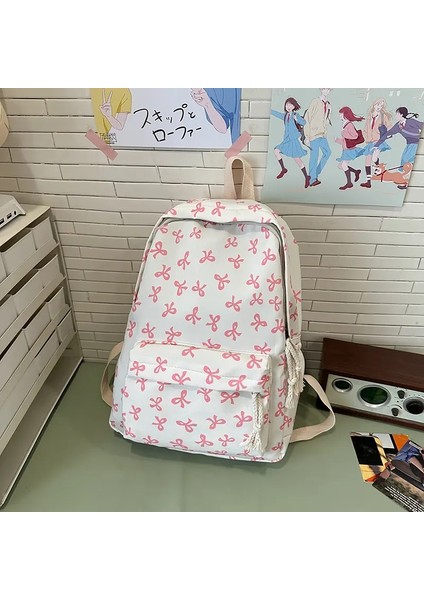 Kadınlar Için Su Geçirmez Naylon Sırt Çantası Basit Düz Renkli Kitap Çantası Seyahat Sırt Çantası Öğrenci Kızlar Için: Pembe (Yurt Dışından)