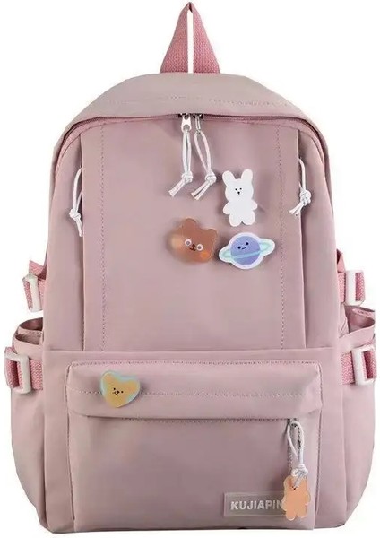 Yeni Harajuku Okul Çantası Öğrenci Büyük Kapasiteli Okul Çantası Taze Trend Backpack Fan Work Giyim Tarzı Sırt Çantası Renk: Pembe (Yurt Dışından)