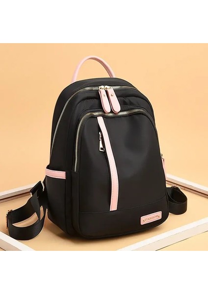 Kadınlar Için Kontrast Renk Sırt Çantası Genç Su Geçirmez Oxford Seyahat Rucksack Girls Snapsack Bolsacolor: Bej (Yurt Dışından)