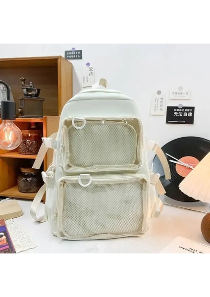 Japon Kawaii Itabag Kadınlar Yeni 2025 Şeffaf Sırt Çantası Kadınlar Büyük Kapasite Ita Backpack Okul Çantaları Üniversite Öğrencisi Jk Renk: Bej (Yurt Dışından)