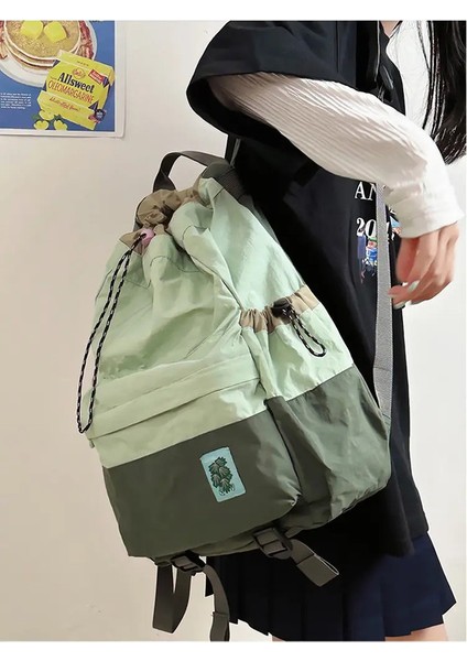 Yeni Ilkbahar ve Sonbahar Koleksiyonu Drawstring ile Hafif Sırt Çantası Drawstring Çantası Açık Hava Spor Dağcılığı Büyük Kapasitcolor: Yeşil (Yurt Dışından)