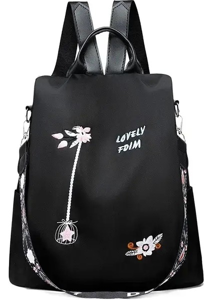 Oxford Kadın Sırt Çantası Moda Gündelik Nakış Okulu Çantası Su Geçirmez Kadın Büyük Kapasiteli Seyahat Omuz Çanta Alışverişi: Mavi (Yurt Dışından)