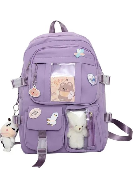 Herhangi Bir Aksesuar Versiyonu Olmadan Popüler Pembe Mor Renk Kızlar Lise Öğrencisi Sırt Çantaları Renk: Lavanta (Yurt Dışından)