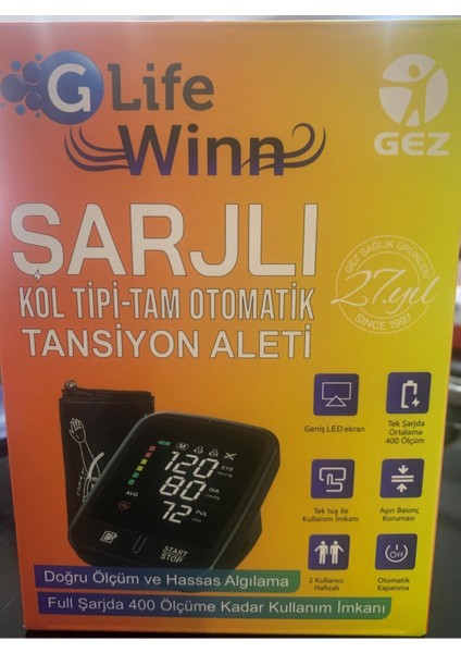 G Life Winn Şarjlı Koldan Ölçer Tam Otomatik Tansiyon Aleti fiyatları