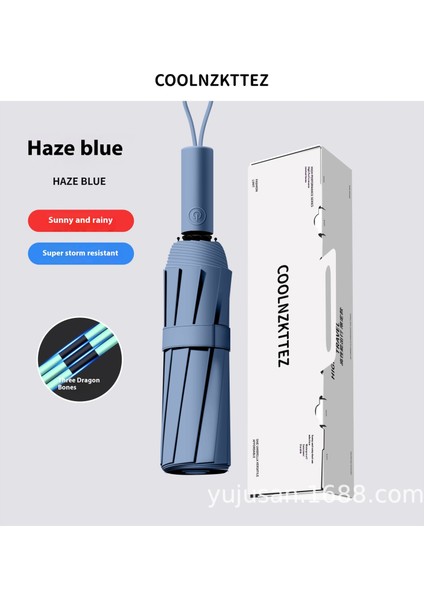 Tam Otomatik Şemsiye Güneşli ve Yağmurlu Çift Kullanımlı Erkek Kadın Güneş Koruyucu Katlanır Şemsiye (Yurt Dışından)