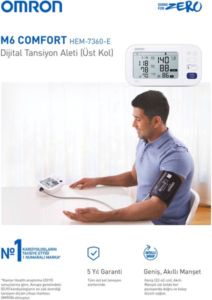 M6 Comfort Afib HEM-7380-E Koldan Ölçer Tansiyon Aleti fırsatları