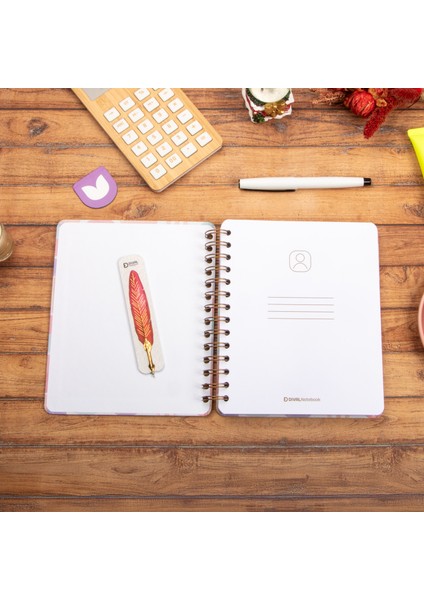 16,5X20 cm Ay Dede Sert Kapak Noktalı Tarihsiz Spiralli Defter