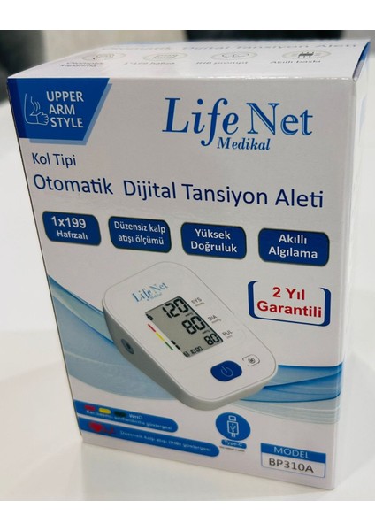 Tansiyon Aleti Üst Koldan Dijital Tansiyon Ölçer, Nabız Ölçer, USB Girişli BP310A