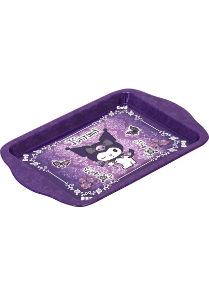 Hello Kitty Mini Metal Tepsi - Mor Kuromi