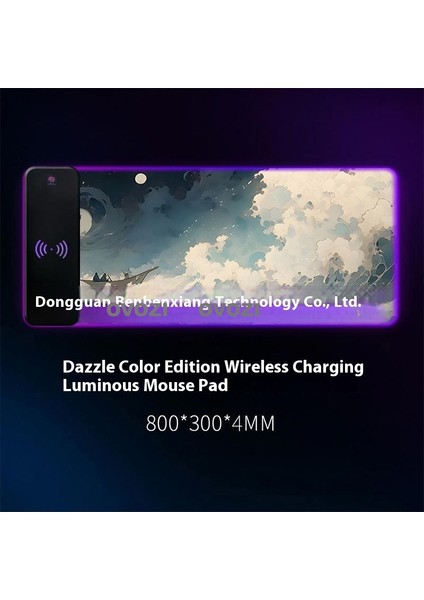 Ovozı Rgb Çok Fonksiyonlu 90×30CM Ekstra Büyük Fare ve Klavye Pedi Kablosuz Şarj 15W Hızlı Şarj (Yurt Dışından)