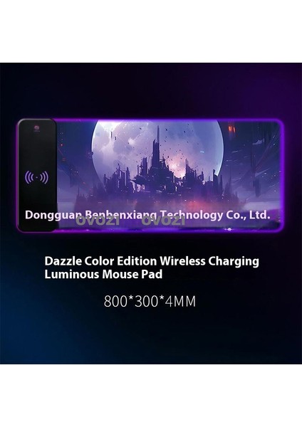 Ovozı Rgb Çok Fonksiyonlu 90×30CM Ekstra Büyük Fare ve Klavye Pedi Kablosuz Şarj 15W Hızlı Şarj (Yurt Dışından)