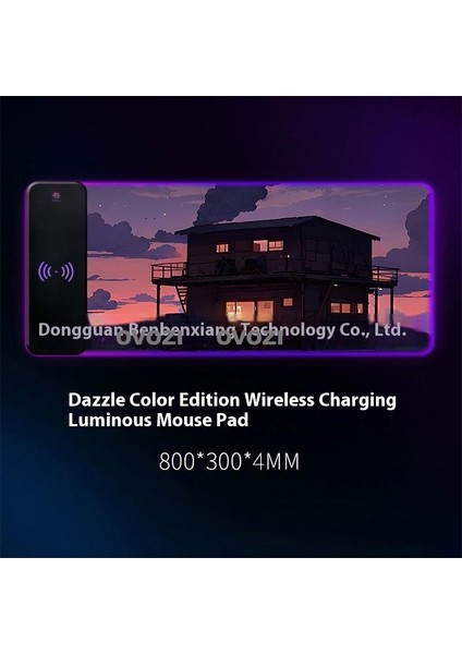 Ovozı Rgb Çok Fonksiyonlu 90×30CM Ekstra Büyük Fare ve Klavye Pedi Kablosuz Şarj 15W Hızlı Şarj (Yurt Dışından)