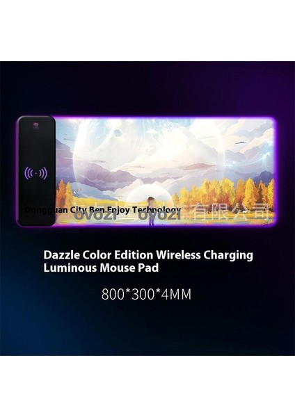 Ovozı Rgb Çok Fonksiyonlu 80×30CM Ekstra Büyük Fare ve Klavye Pedi Kablosuz Şarj 15W Hızlı Şarj (Yurt Dışından)
