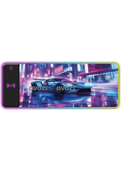 Ovozı Rgb Çok Fonksiyonlu 80×30CM Ekstra Büyük Fare ve Klavye Pedi Kablosuz Şarj 15W Hızlı Şarj (Yurt Dışından)