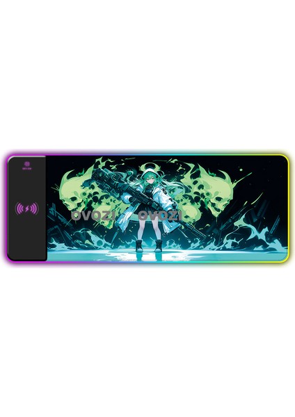Ovozı Rgb Çok Fonksiyonlu 90×30CM Ekstra Büyük Fare ve Klavye Pedi Kablosuz Şarj 15W Hızlı Şarj (Yurt Dışından)
