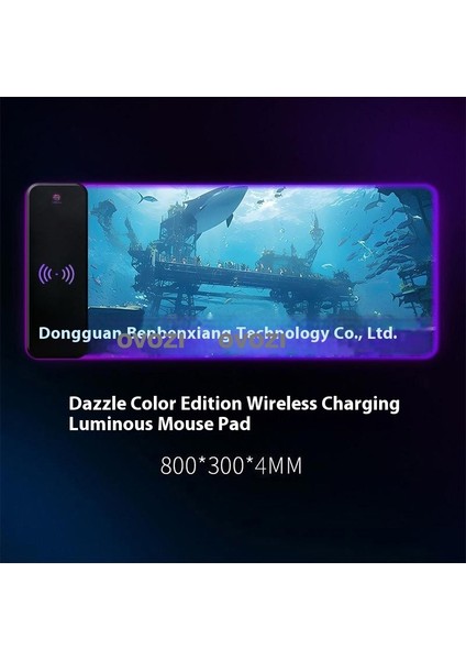 Ovozı Rgb Çok Fonksiyonlu 90×30CM Ekstra Büyük Fare ve Klavye Pedi Kablosuz Şarj 15W Hızlı Şarj (Yurt Dışından)