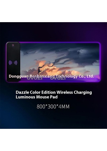 Ovozı Rgb Çok Fonksiyonlu 90×30CM Ekstra Büyük Fare ve Klavye Pedi Kablosuz Şarj 15W Hızlı Şarj (Yurt Dışından)