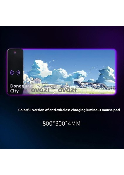 Ovozı Rgb Çok Fonksiyonlu 80×30CM Ekstra Büyük Fare ve Klavye Pedi Kablosuz Şarj 15W Hızlı Şarj (Yurt Dışından)