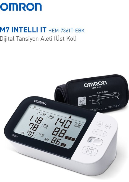 M7 Intelli It HEM-7361T1-EBK Koldan Ölçer Tansiyon Aleti fiyatları