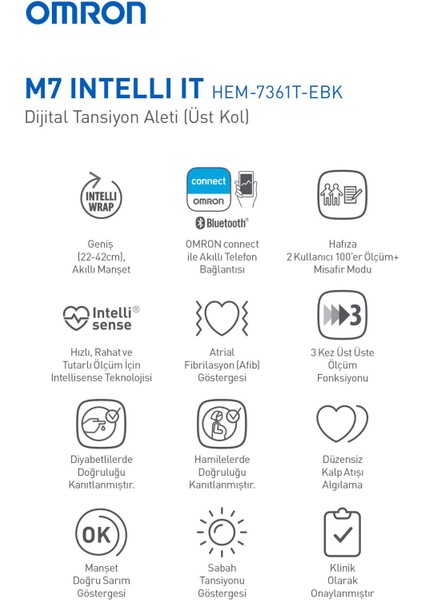 M7 Intelli It HEM-7361T1-EBK Koldan Ölçer Tansiyon Aleti fırsatları
