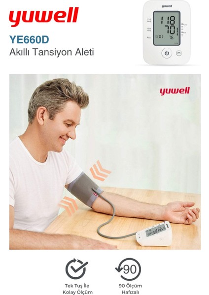 Akıllı Tansiyon Aleti Koldan Ölçer YE660D modelleri