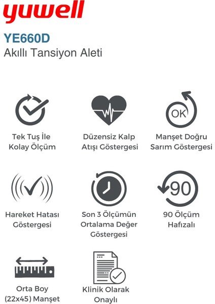 Akıllı Tansiyon Aleti Koldan Ölçer YE660D indirimleri
